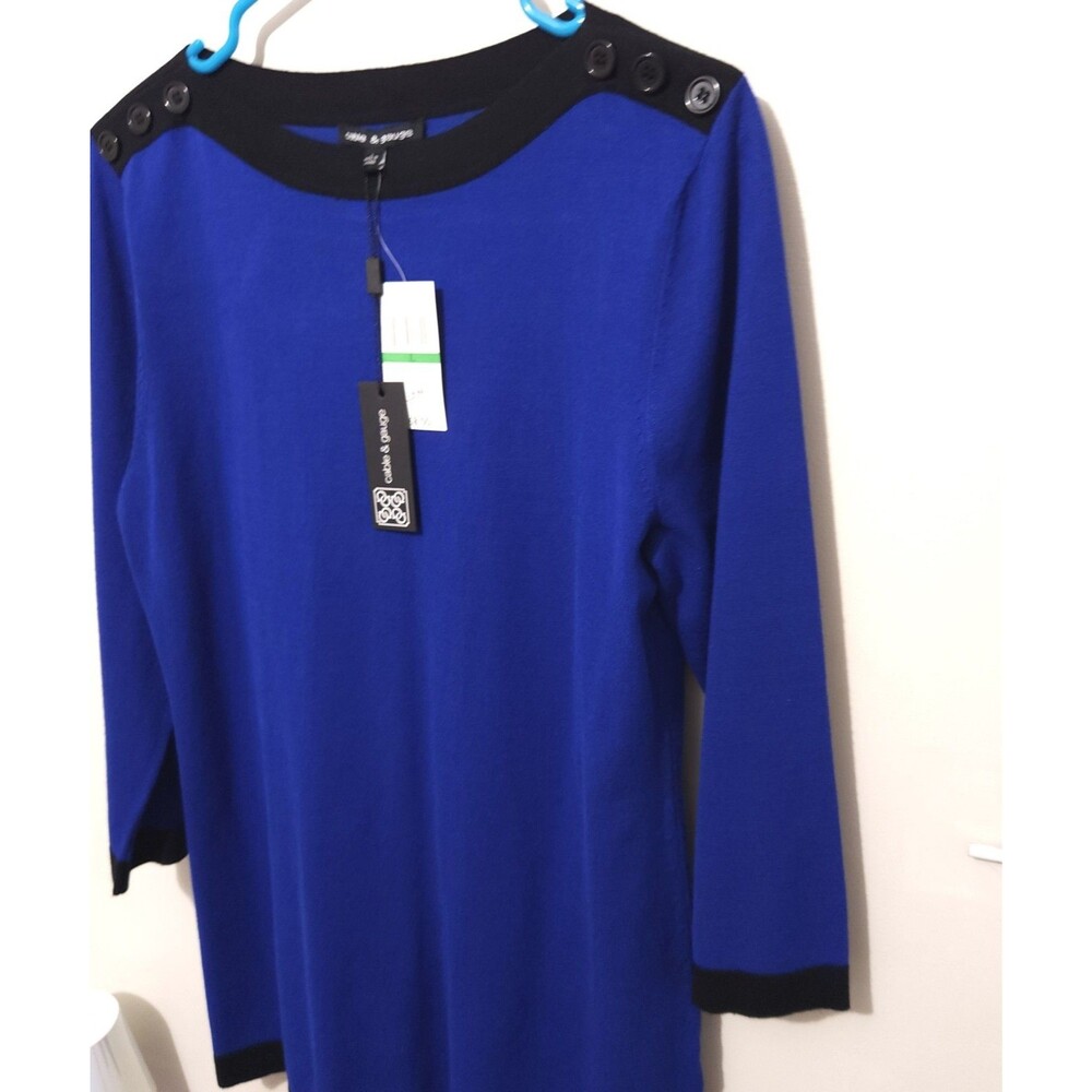 Cable and Gauge Top Sweater Size Large Royal Blue Color - Picture 2 of 13